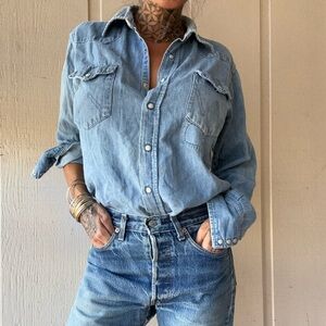 SOLD ON EBAY 🌺Vintage Sanforized Wrangler Denim shirt